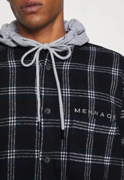 Mennace HENNESSEY HOODED CHECK OVERSHIRT - Summer Jacket - Navy -Mennace Shop Online 07b52063b5dc41989dba510c80293ae5