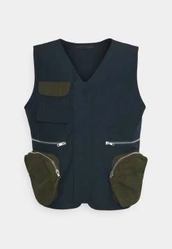 Mennace PATCHWORK UTILITY VEST UNISEX - Waistcoat - Navy