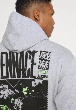 Mennace JAPAN OVERHEAD HOODIE - Zip-up Sweatshirt - Grey -Mennace Shop Online 09198eb158944a3aa20a5c373c6bc07a