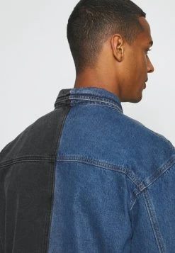 Mennace SPLICED TRUCKER JACKET - Denim Jacket - Blue -Mennace Shop Online 1c436cfa142e4cdc8be092b4ac2b2c5a