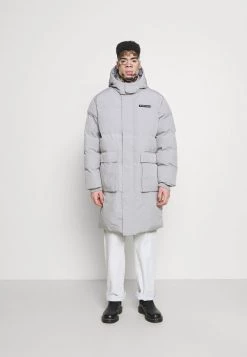 Mennace MIRROR LONGLINE PUFFER JACKET - Winter Coat - Light Grey
