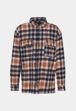 Mennace EVIAN BRUSHED CHECK UNISEX - Summer Jacket - Brown -Mennace Shop Online 243e5eb9f8c74669b4f053a6939e3c1e