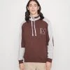Mennace CONTRAST PANEL HALF ZIP - Sweatshirt - Brown