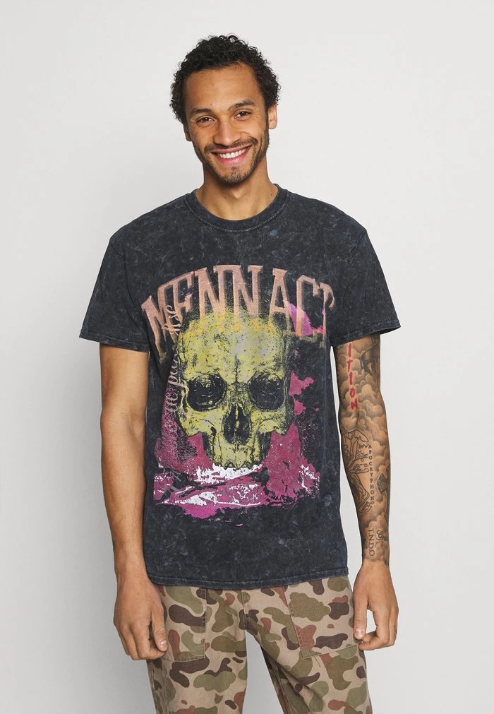 MENNACE CHEMICAL FLAME SKULL - Print T-shirt - Black 3 MENNACE CHEMICAL FLAME SKULL - Print T-shirt - Black