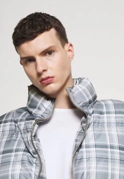 Mennace EVIAN CHECK PUFFER JACKET - Winter Jacket - Blue -Mennace Shop Online 43454ff60b1c400bb9c237d9f96938fb