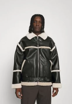 Mennace HENNESSEY EXPOSED SEAM AVIATOR JACKET - Faux Leather Jacket - Black