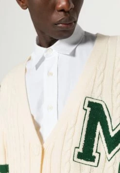 MENNACE CABLE VARSITY CARDGIAN - Cardigan - White -Mennace Shop Online 68284483371f402db5d0bf2e8e558545