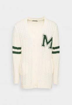 MENNACE CABLE VARSITY CARDGIAN - Cardigan - White -Mennace Shop Online 6a600dd100ec4dffa65e0578662d16fd