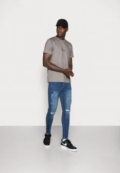 Mennace 2 PACK UNISEX - Print T-shirt - Black/grey