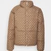Mennace MONOGRAM RAGLAN PUFFER JACKET - Winter Jacket - Light Brown -Mennace Shop Online 7be3bf690fdf4d8abbbeb31624a9be0a