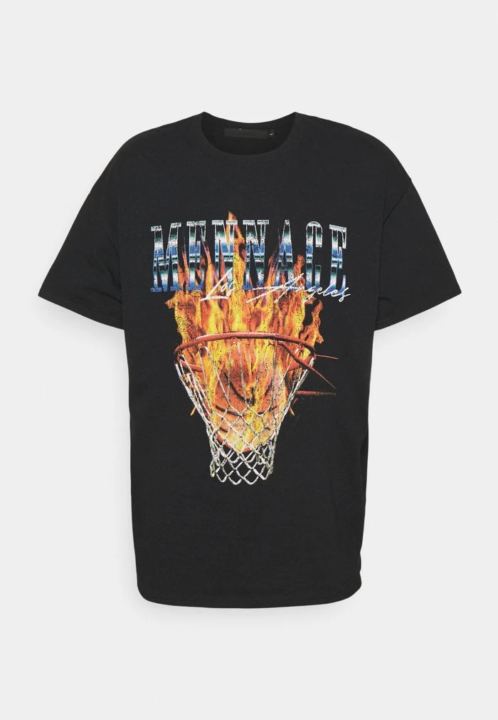 Mennace BURNING HOOP - Print T-shirt - Black 7 Mennace BURNING HOOP - Print T-shirt - Black - Image 5