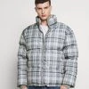 Mennace EVIAN CHECK PUFFER JACKET - Winter Jacket - Blue -Mennace Shop Online a283c34a839d437e81da75b5f5b83f53