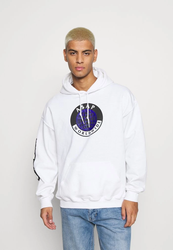 Mennace WORLDWIDE GLOBE HOODIE - Hoodie - White 3 Mennace WORLDWIDE GLOBE HOODIE - Hoodie - White