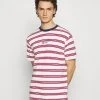 Mennace CLASSIC HORIZONTAL STRIPE UNISEX - Print T-shirt - White/red