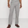 Mennace BREEZE STRAIGHT CHECK SUIT TROUSER - Trousers - Grey