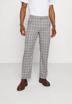 Mennace BREEZE STRAIGHT CHECK SUIT TROUSER - Trousers - Grey