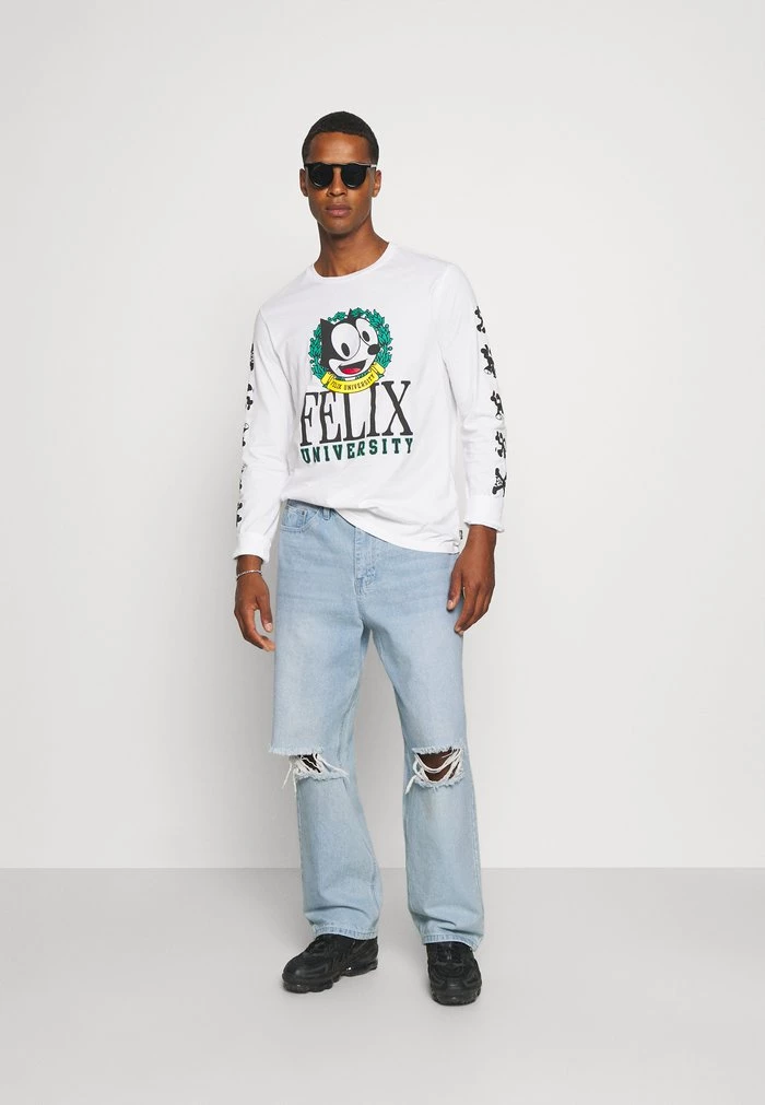 Mennace MIRROR WASHED RIPPED - Relaxed Fit Jeans - Mid Blue Wash 4 Mennace MIRROR WASHED RIPPED - Relaxed Fit Jeans - Mid Blue Wash - Image 2