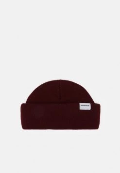 Mennace MINI ROLL BEANIE WITH TAB UNISEX - Beanie - Wine