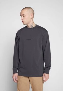 Mennace ESSENTIAL SIGNATURE TEE - Long Sleeved Top - Charcoal
